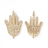 Brass Micro Pave Clear Cubic Zirconia Connector Charms KK-E068-VC077-1
