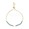 Brass Micro Pave Cubic Zirconia Box Chain Slider Bracelet Makings KK-P233-10G-2
