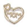 Brass Micro Clear Cubic Zirconia Pendants X-ZIRC-F120-045G-2