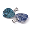Heart Natural & Synthetic Mixed Stone Pendants X-G-Q438-M-3