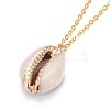 Electroplate Cowrie Shell Pendant Necklaces X-NJEW-JN02370-2