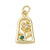 Brass with Rhinestone Pendants KK-CBAD872-01G-11-1