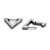 Tarnish Resistant 304 Stainless Steel Triangle Huggie Hoop Earrings STAS-J033-02C-P-3