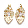 Brass Filigree Pendants KK-T038-434G-1