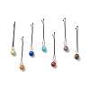 Eco-Friendly Copper Wire Wrapped Round Gemstone Hair Bobby Pin OHAR-JH00025-02-1