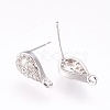 Brass Micro Pave Cubic Zirconia Stud Earring Findings KK-F753-04P-RS-2