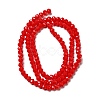 1 Strand Opaque Solid Red Color Faceted Crystal Glass Rondelle Beads Strands X-EGLA-F049A-02-2