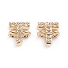 Brass Micro Pave Cubic Zirconia Letter Links ZIRC-I042-16G-T-1