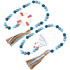 2Pcs 2 Styles Wood Beaded Hanging Ornaments HJEW-GF0001-56C-6