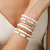 8Pcs Polymer Clay Heishi & CCB Plastic & Glass Beaded Stretch Bracelets Set For Women FS-WGAEA5C-02-2