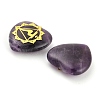 7Pcs 7 Styles Chakra Natural Amethyst Love Heart Ornaments Figurines G-P533-01D-2