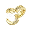 Rack Plating Round Ring Brass Micro Pave Clear Cubic Zirconia Twister Clasps KK-F876-07G-02-2