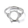 Adjustable 925 Sterling Silver 4 Prongs Ring Settings STER-K179-35P-2