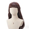 Natural Rose Quartz Geometric Pendant Necklace NJEW-JN04239-01-5