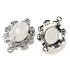 Natural Quartz Crystal Faceted Oval Connector Charms G-G181-06P-08-2
