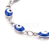 Enamel Horse Eye Link Chains Bracelet BJEW-P271-05P-3