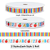2 Rolls 2 Styles Back to School Polyester Ribbon OCOR-CY0003-75B-2