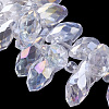 Electroplate Glass Faceted Teardrop Beads Strands X-EGLA-D014-01-3