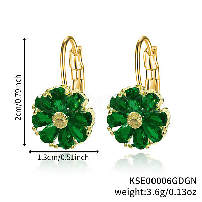 Brass Flower Hoop Earrings JJ3056-10-1