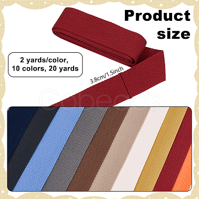 20 Yards 10 Colors Polycotton Ribbon OCOR-NB0002-80-1