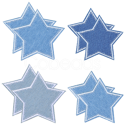 20Pcs 4 Styles Polyester Embroider Thread Iron on/Sew On Patches PATC-GF0001-74-1