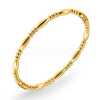 304 Stainless Steel Oval Beaded Hinged Bangle JB759B-1