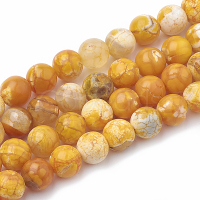 Dyed Natural Crackle Agate Beads Strands X-G-T100-03G-1