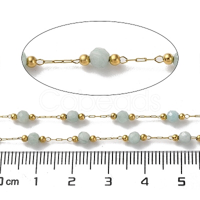 Ion Plating(IP) Real 18K Gold Plated 316 Stainless Steel Paperclip Chains AJEW-Z026-03D-1