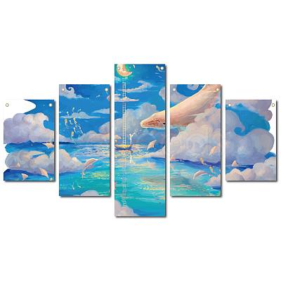 Printed Cloth Hanging Wall Decorations HJEW-WH0180-003-1