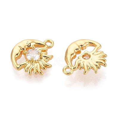 Brass Micro Pave Cubic Zirconia Charms X-KK-N263-94A-G-1