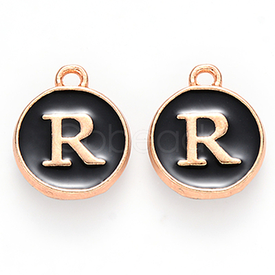 Golden Plated Alloy Charms LS-ENAM-S118-02R-1