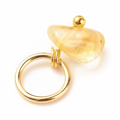 7Pcs 7 Styles Natural Stone Chip Charms PALLOY-JF01485-01-1