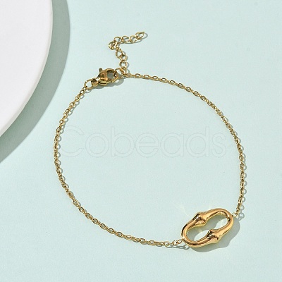 Oval 304 Stainless Steel  Pendant Necklacrs & Stud Earring & Link Bracelet Sets SJEW-C009-01G-1