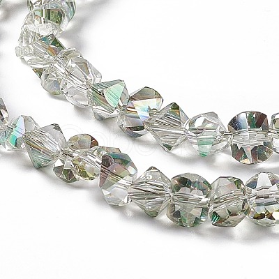Transparent Electroplate Glass Beads Strands EGLA-L043-FR02-1