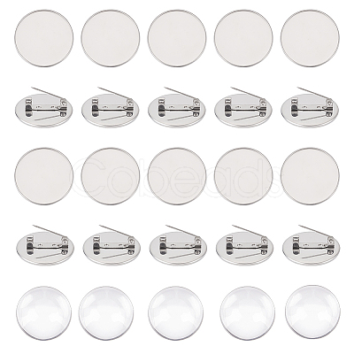 DIY Blank Dome Brooch Making Kit STAS-UN0044-51-1