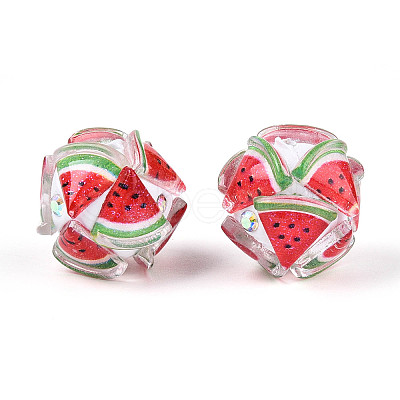 Fruit Round Resin Beads RESI-T059-03E-1