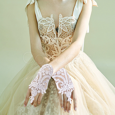 Polyester Lace Sleeve for Women Girl AJEW-WH0348-689B-1