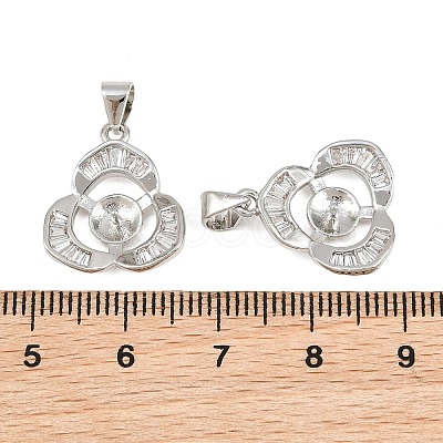 Brass Micro Pave Clear Cubic Zirconia Peg Bails Pin Pendants KK-CBA6A75-06P-1