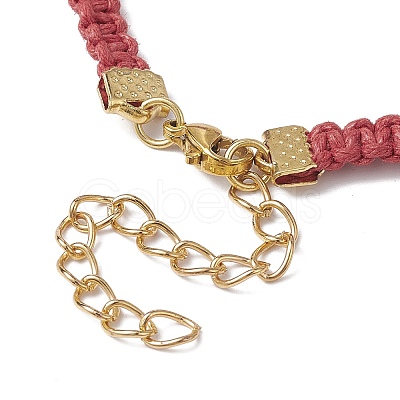 Braided Waxed Polyester Rectangle Link Chain Bracelets BJEW-JB10000-04-1