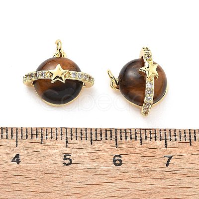 Natural Tiger Eye Pendants KK-B129-13G-01-1