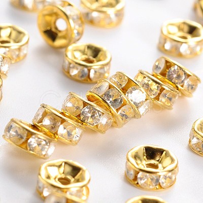 Brass Grade B Crystal Rhinestone Spacer Beads RSB036-B01G-1