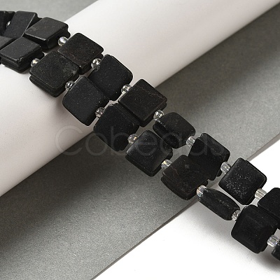 Natural Black Stone Beads Strands LS-G-L596-A11-01-1