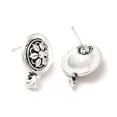 Rack Plating Alloy Stud Earring Findings PALLOY-K256-29AS-1