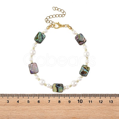 Paua Shell & Shell Pearl Beaded Bracelets for Women BJEW-JB14218-1