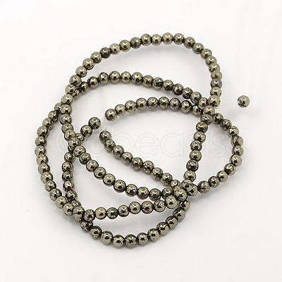 Natural Pyrite Beads Strands G-M009-03D-1