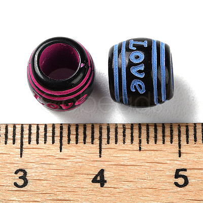Spray Printed Opaque Acrylic European Beads SACR-P031-33B-1