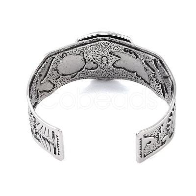 Constellation Alloy Open Cuff Bangles for Women Men LS-BJEW-C064-01AS-02-1