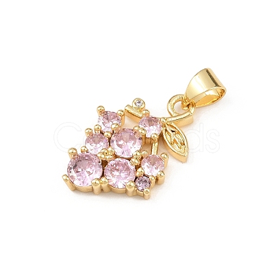 Brass Pave Cubic Zirconia Pendants KK-F919-28G-01-1
