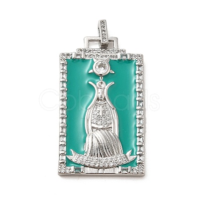 Brass Micro Pave Cubic Zirconia Pendants with Enamel KK-H458-01P-16-1