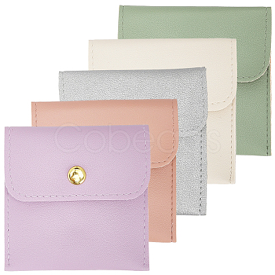 5Pcs 5 Colors PU Imitation Leather Jewelry Storage Bags ABAG-CL0001-04B-1